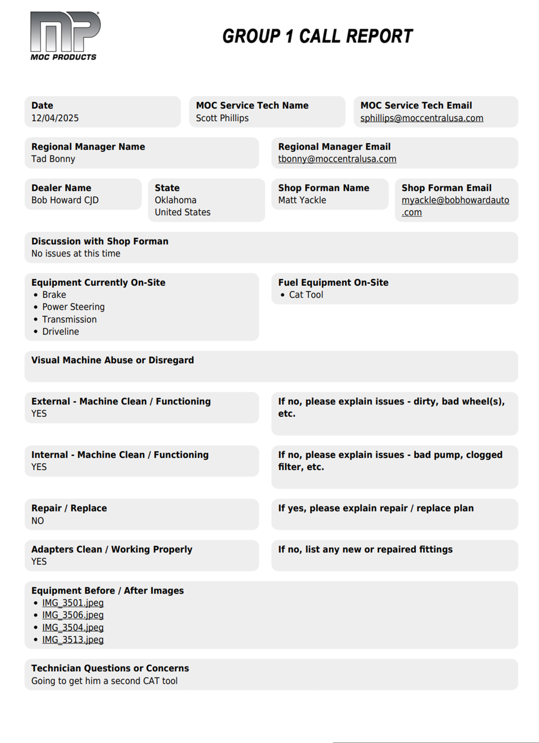 Group1 Call Report PDF